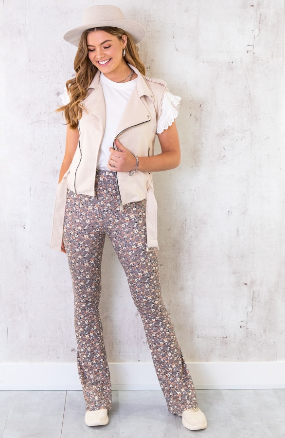 Biker Gilet Suedine Beige – shoparchief, foto 4
