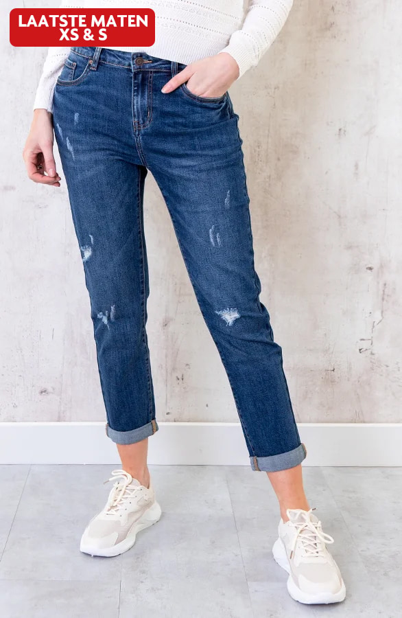 Damaged Jeans Dark Blue – shoparchief