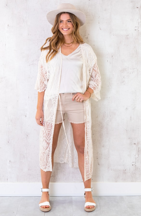 Kanten Kimono Boho 2.0 Beige – shoparchief, foto 2