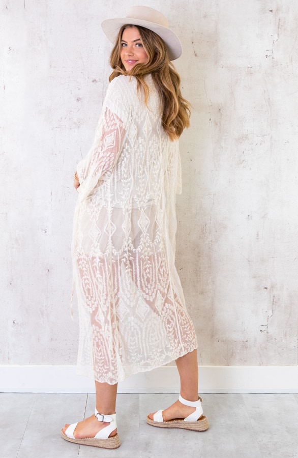 Kanten Kimono Boho 2.0 Beige – shoparchief, foto 3