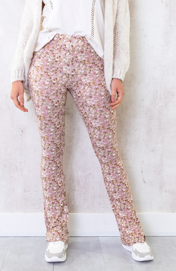 Flared Hose Blumen Beige, Shoparchiv
