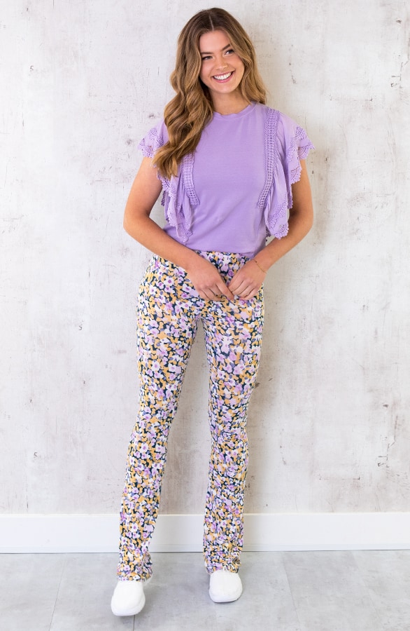 Katoenen Embroidery Top Lila – shoparchief, foto 3