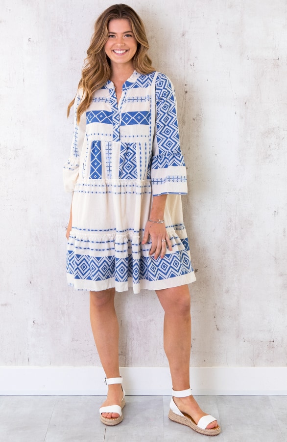 Katoenen Kelim Tuniek Blauw – shoparchief, foto 2