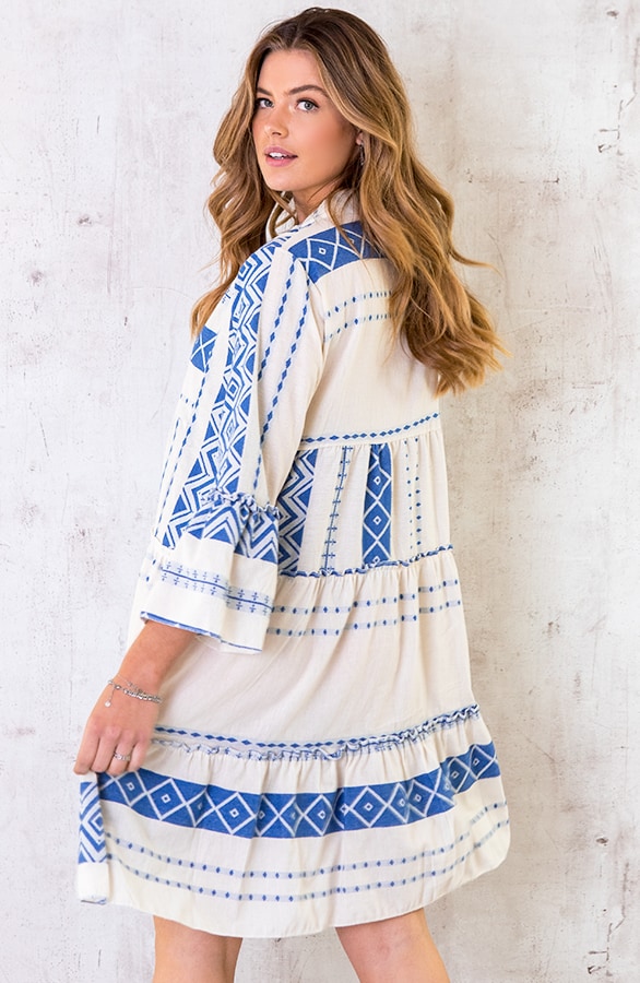 Katoenen Kelim Tuniek Blauw – shoparchief, foto 4