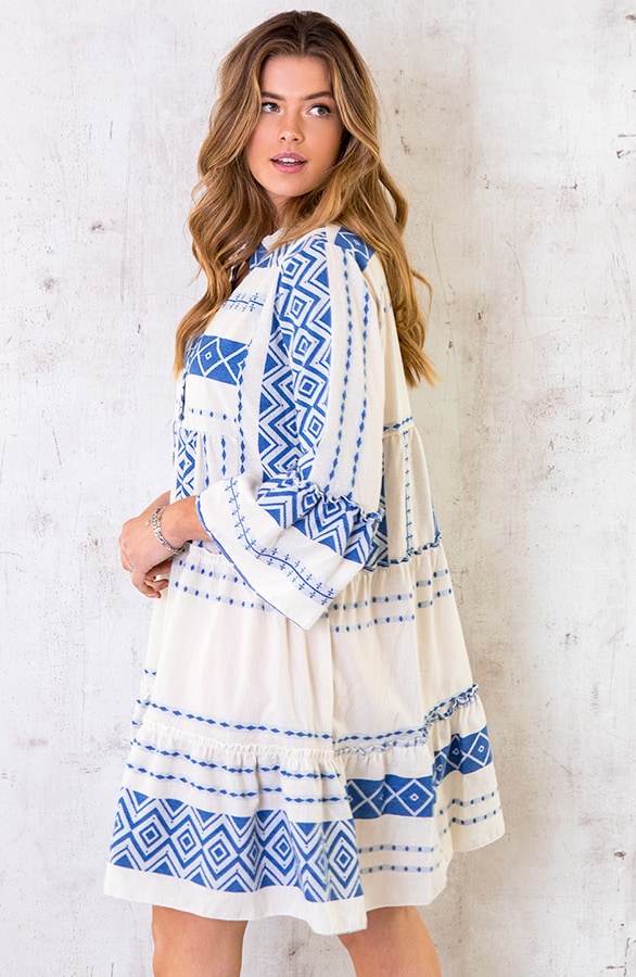 Katoenen Kelim Tuniek Blauw – shoparchief, foto 3