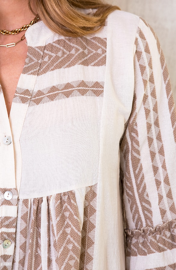 Katoenen Kelim Tuniek Taupe – shoparchief, foto 5