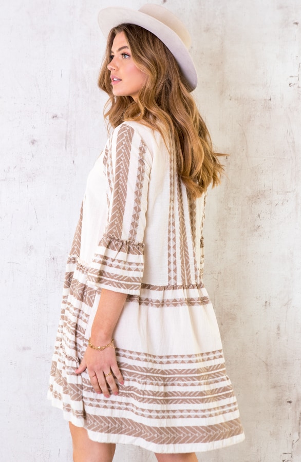 Katoenen Kelim Tuniek Taupe – shoparchief, foto 4