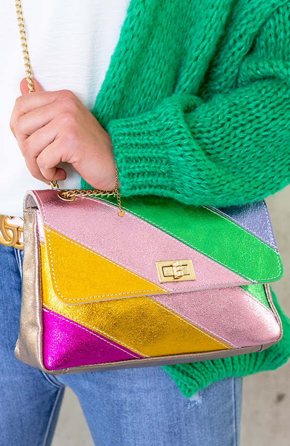 Leather Rainbow Clip Bag – shoparchief
