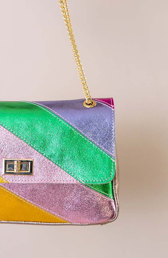 Leather Rainbow Clip Bag – shoparchief, foto 4