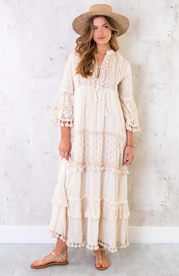 Maxi Katoenen Boho Jurk – shoparchief