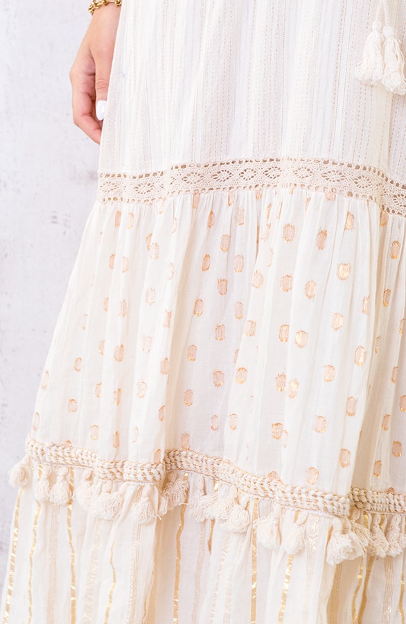 Maxi Katoenen Boho Spaghetti Jurk – shoparchief, foto 4