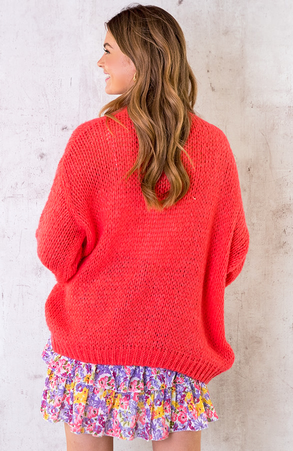 Oversized Knitted Vest Orange – shoparchief, foto 3
