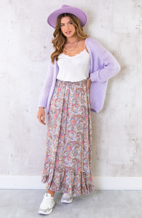 Paisley Maxi Rok Light Blue – shoparchief, foto 2