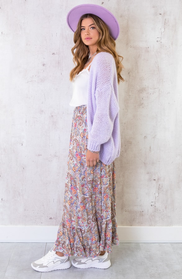 Paisley Maxi Rok Light Blue – shoparchief, foto 3