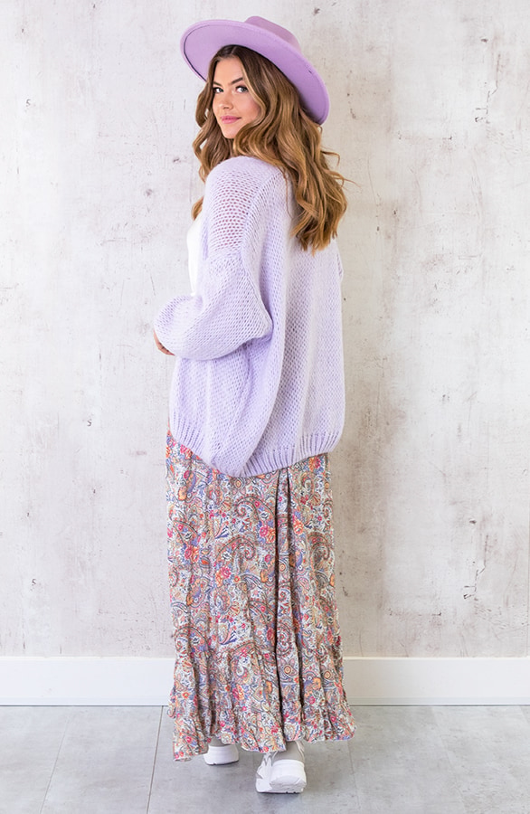 Paisley Maxi Rok Light Blue – shoparchief, foto 4