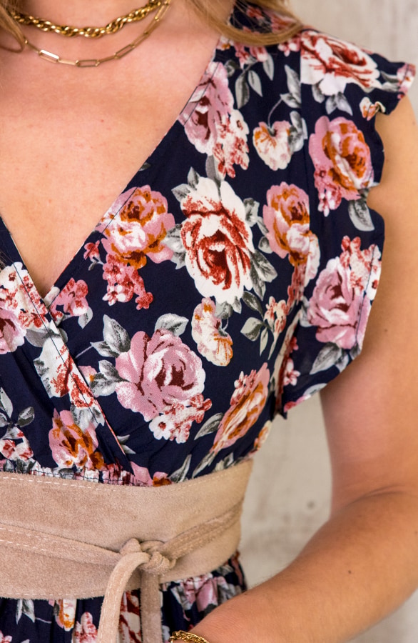 Ruffle Maxi Jurk Rozen Marine – shoparchief, foto 3