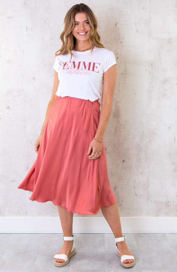 T-shirt Femme Fatale Wit Roze – shoparchief, foto 2