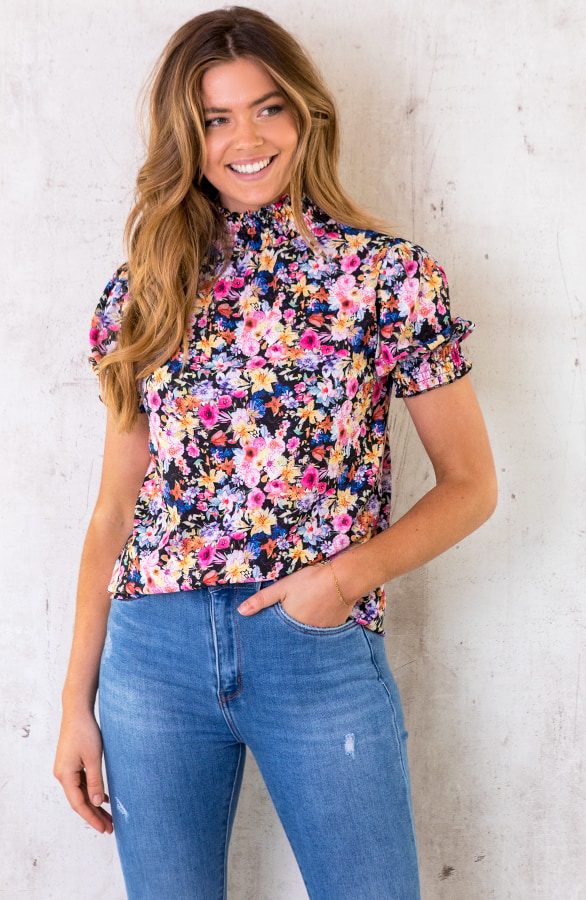 Floral Col Top Multicolor – shoparchief