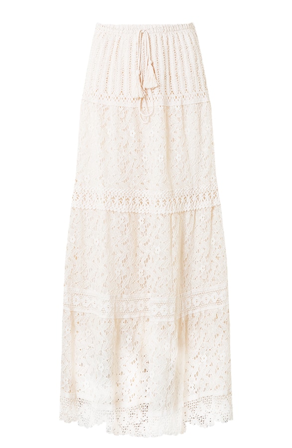 Boho Maxi Rok Met Kant Ecru – shoparchief, foto 4
