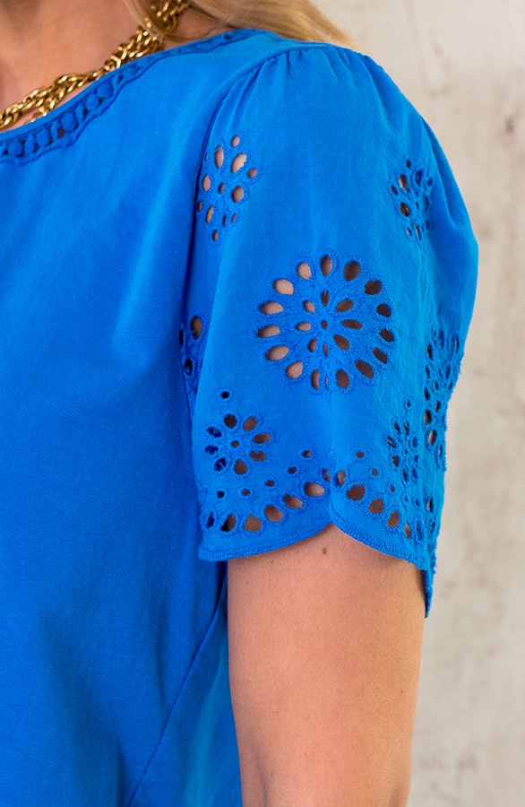 Embroidery Detail Top Kobalt – shoparchief, foto 3