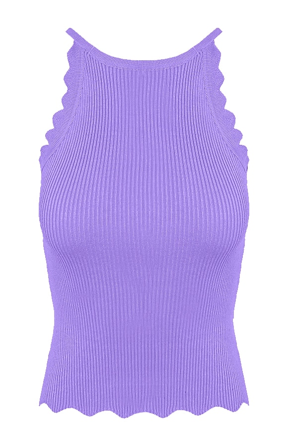 Halter Top Ribstof Lila – shoparchief