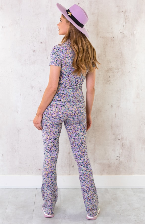 Jersey Top Bloemen Lila – shoparchief, foto 5
