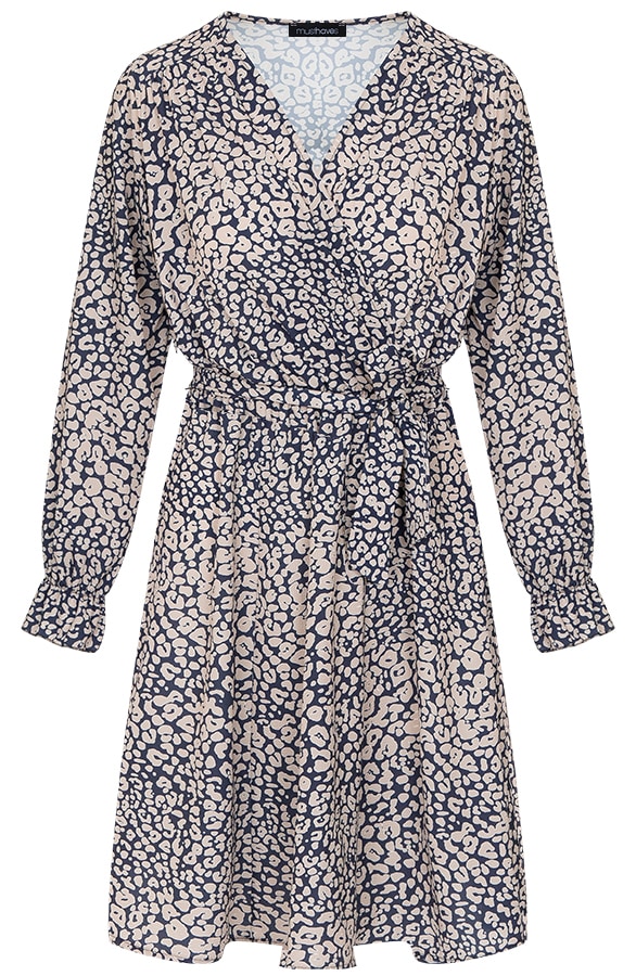 Jurk Met Panterprint Taupe Marine – shoparchief