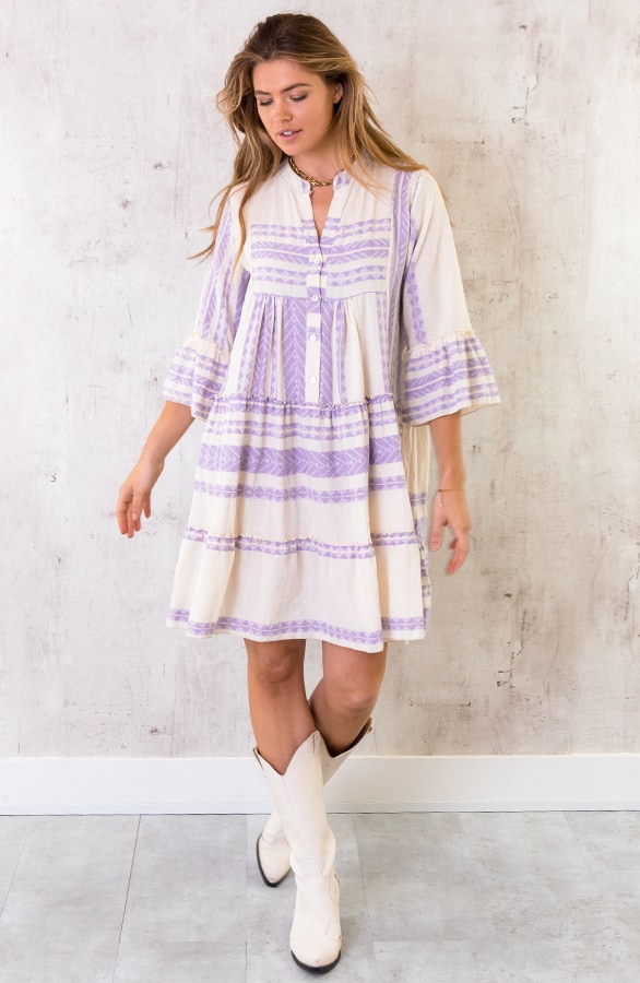 Katoenen Kelim Tuniek Lila – shoparchief