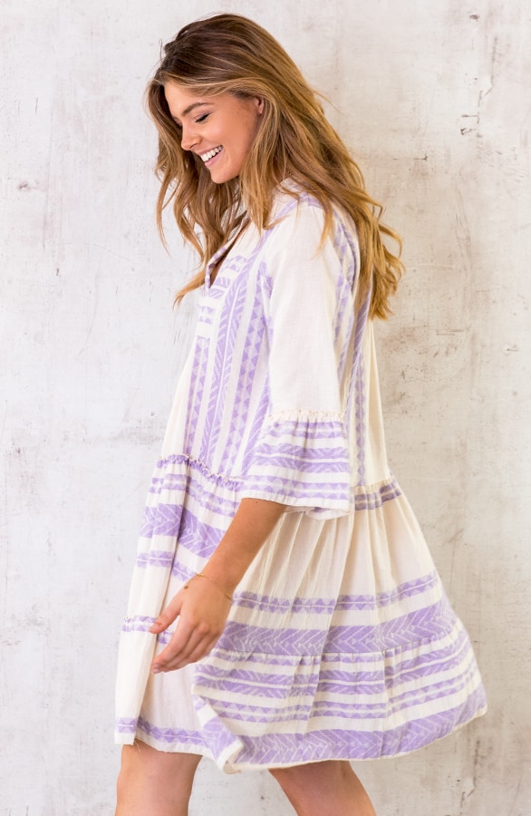 Katoenen Kelim Tuniek Lila – shoparchief, foto 3