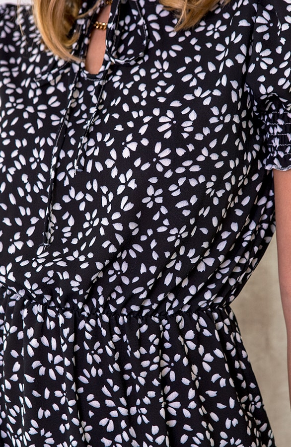 Laagjes Jurk Print Zwart Wit – shoparchief, foto 4