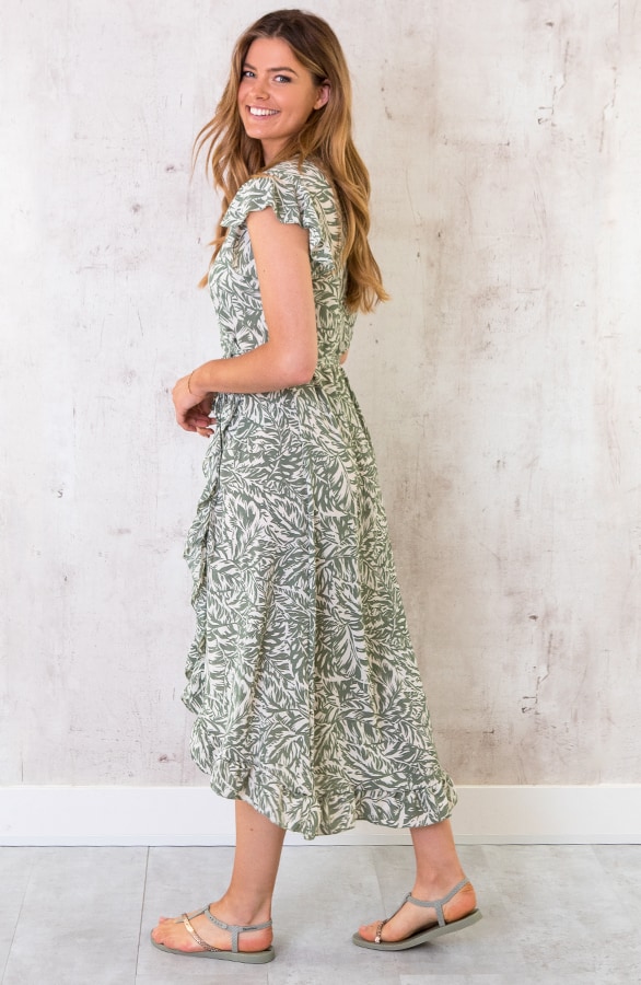 Leaves Jurk Midi Groen – shoparchief, foto 3