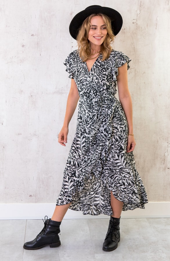 Leaves Jurk Midi Zwart – shoparchief, foto 2