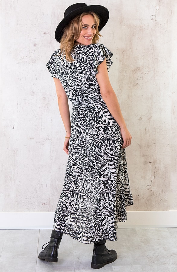 Leaves Jurk Midi Zwart – shoparchief, foto 5