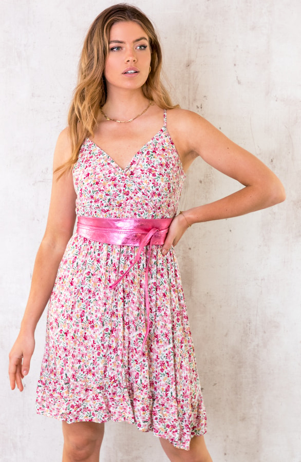 Leren Wikkelriem Metallic Roze – shoparchief, foto 3