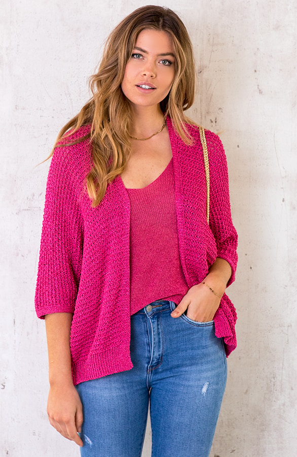 Lurex Vest Loose Fit Fuchsia – shoparchief, foto 2