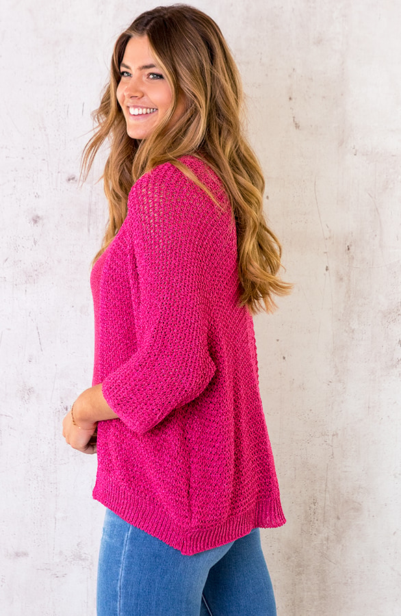 Lurex Vest Loose Fit Fuchsia – shoparchief, foto 3