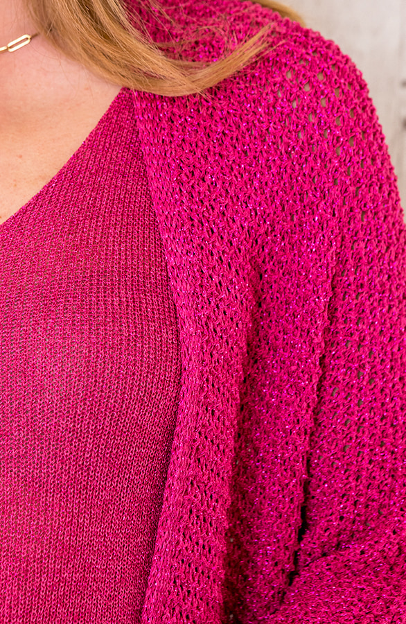 Lurex Vest Loose Fit Fuchsia – shoparchief, foto 5