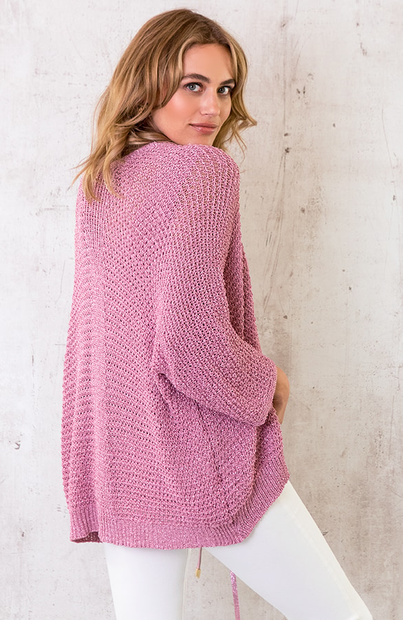 Lurex Vest Loose Fit Pink – shoparchief, foto 3