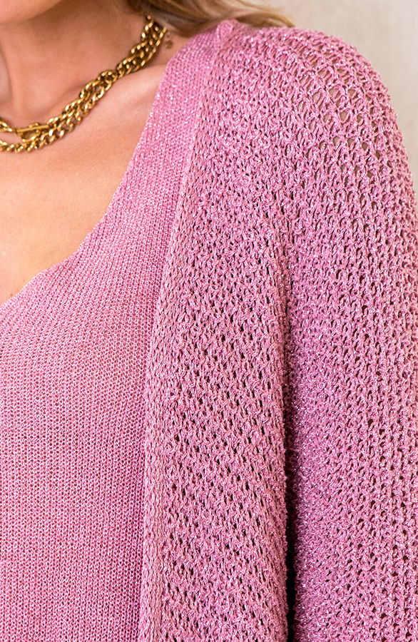 Lurex Vest Loose Fit Pink – shoparchief, foto 4