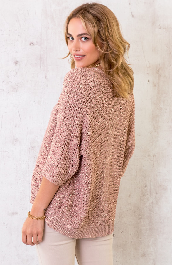 Lurex Vest Loose Fit Rose Gold – shoparchief, foto 4
