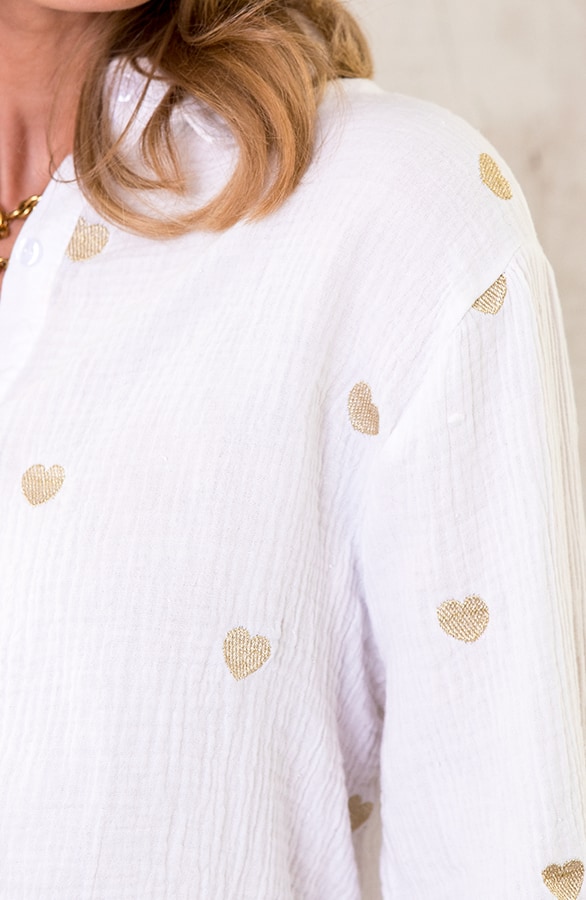 Luxe Hartjes Blouse Goud – shoparchief, foto 4