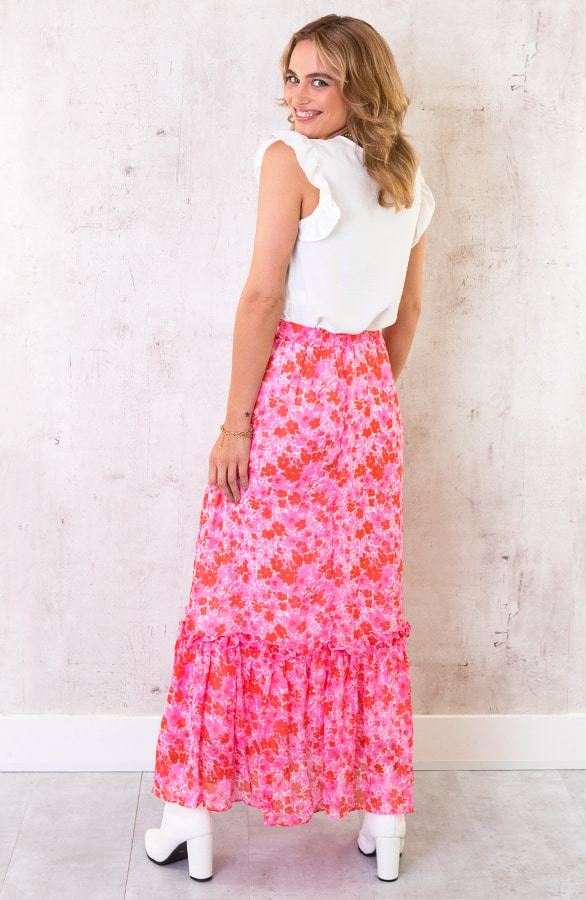 Maxi Rok Bloemen Fuchsia – shoparchief, foto 5