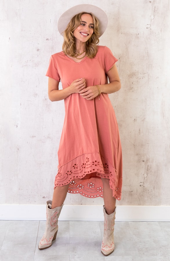 Oversized Katoenen Embroidery Jurk Dust – shoparchief, foto 3