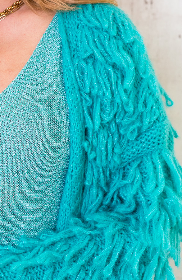 Oversized Knitted Fringe Vest Oase – shoparchief, foto 3