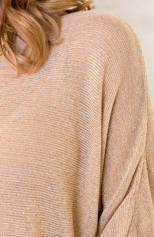 Oversized Lurex Dames Top Goud – shoparchief, foto 4