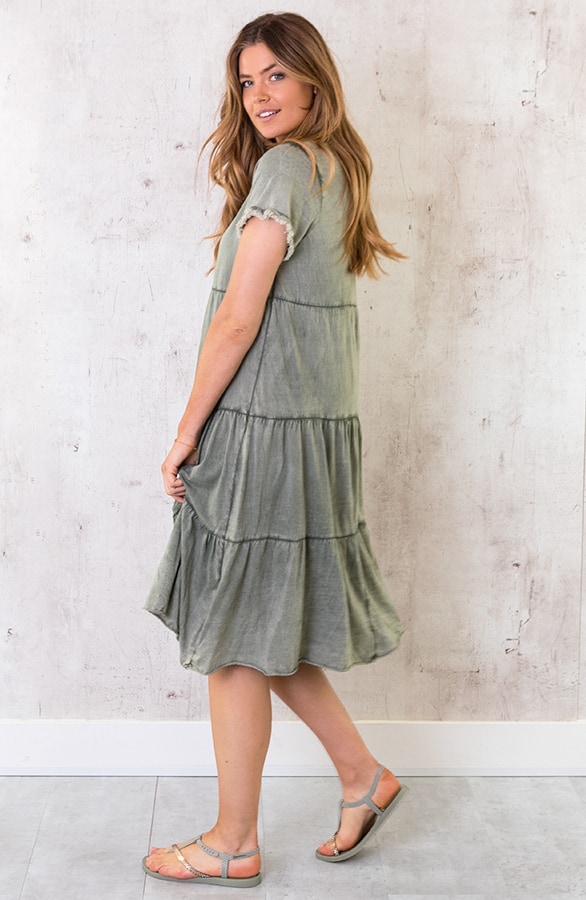 Oversized Washed Jurk Army – shoparchief, foto 4