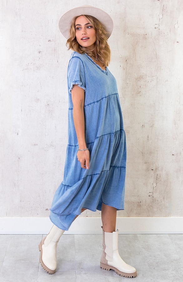 Oversized Washed Jurk Denim Blue – shoparchief