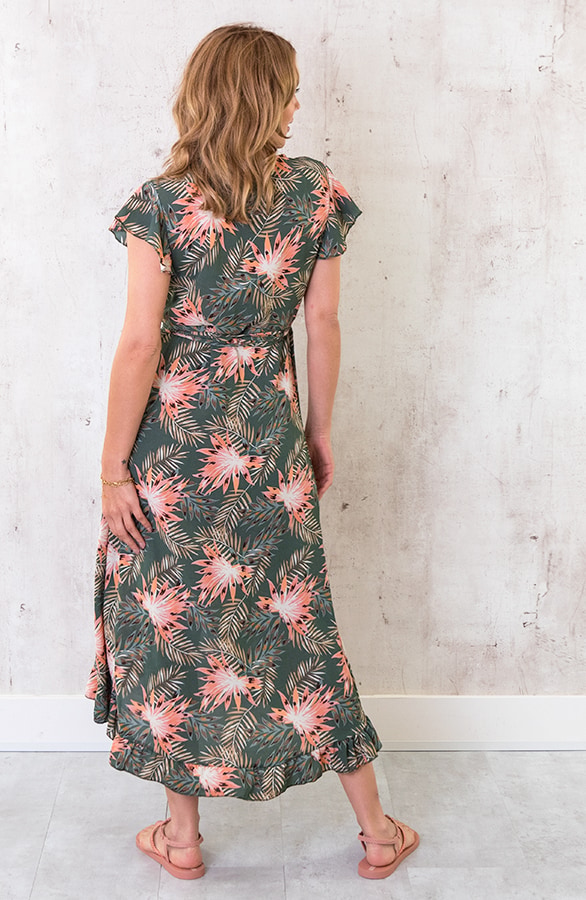 Palm Leaves Jurk Midi Army – shoparchief, foto 4