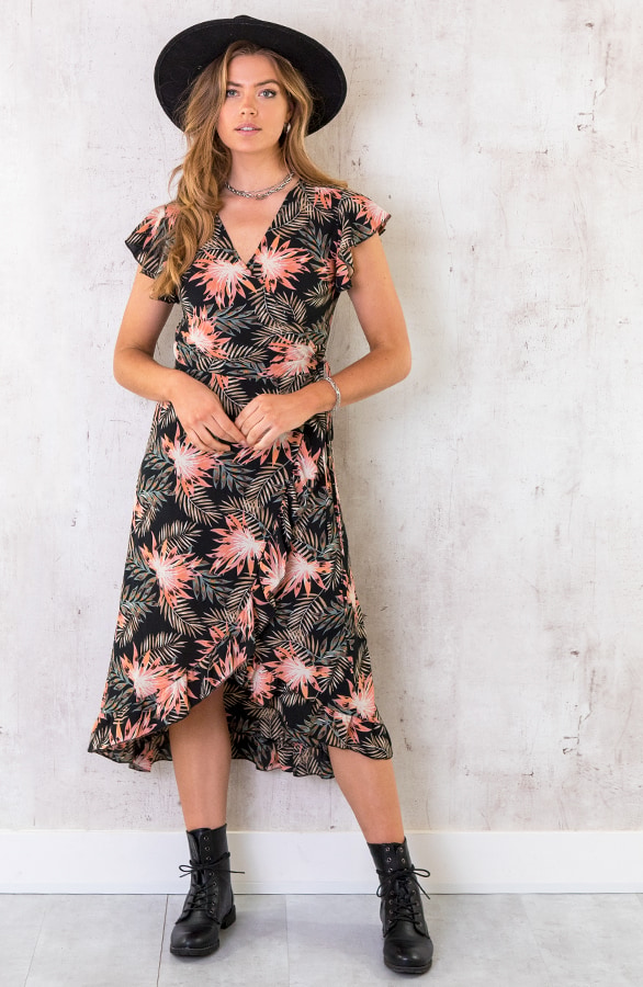Palm Leaves Jurk Midi Zwart – shoparchief, foto 2