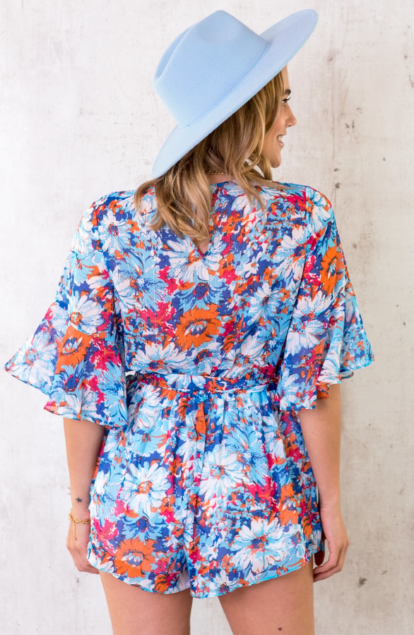 Playsuit Bloemen Blauw – shoparchief, foto 2